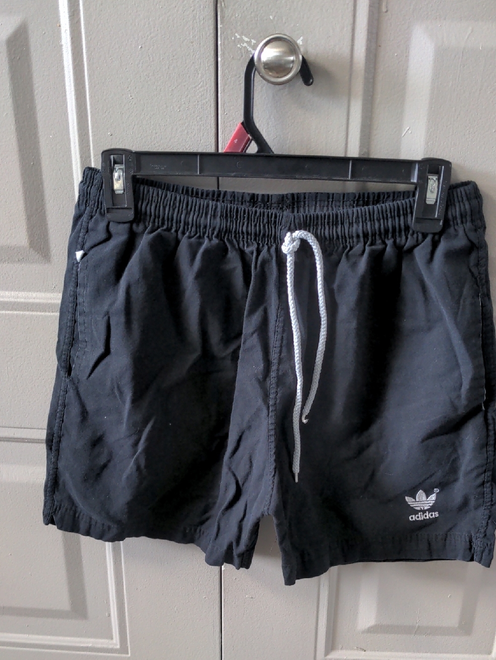 adidas Women's Black Athletic Shorts with White Drawstring